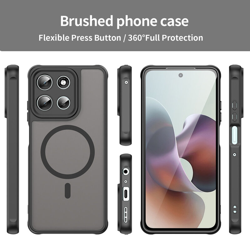 Husa Motorola Moto G56 Techsuit HaloFrost II MagSafe, negru