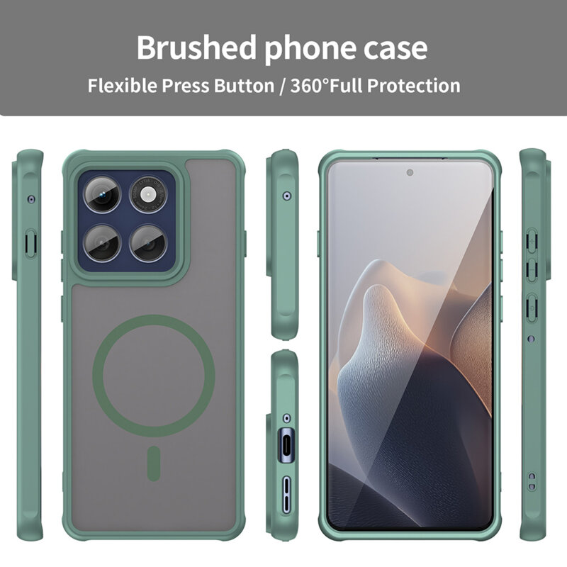 Husa Motorola Edge 60 Pro Techsuit HaloFrost II MagSafe, verde