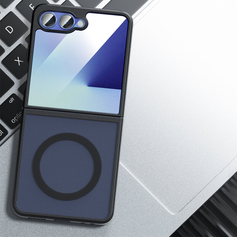 Husa Samsung Galaxy Z Flip7 Techsuit PureFrost MagSafe, negru frost