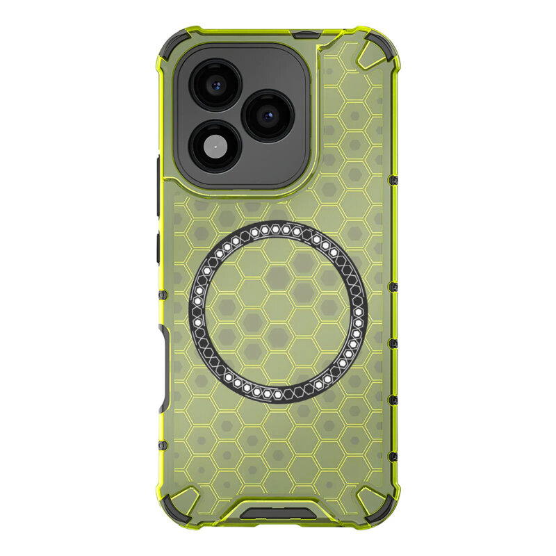Husa transparenta Honor 400 Lite Techsuit HoneyComb Shield MagSafe, verde