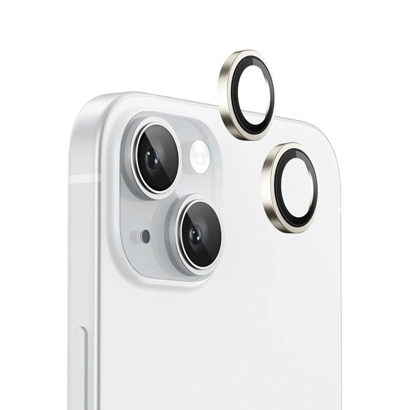 Folie iPhone 15 Plus Blueo Original Metal Frame Lens Protector, galben