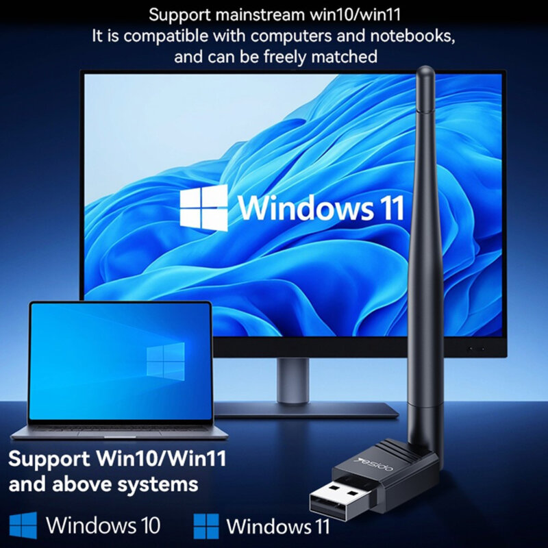 Adaptor Wi-Fi USB cu antena Yesido WP11, 150Mbps, negru