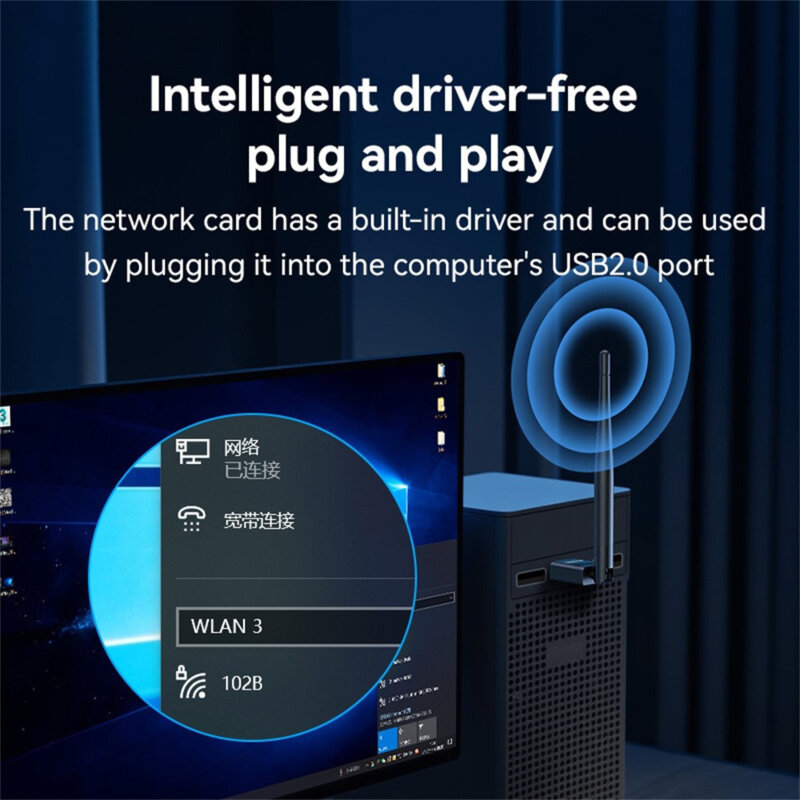 Adaptor Wi-Fi USB cu antena Yesido WP11, 150Mbps, negru