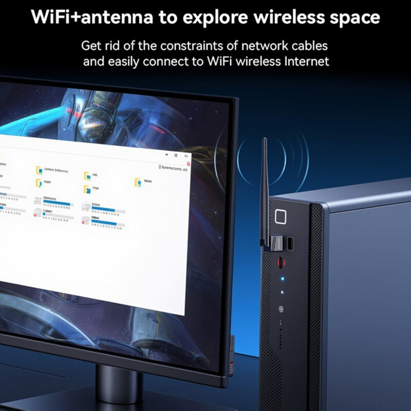 Adaptor Wi-Fi USB cu antena Yesido WP11, 150Mbps, negru
