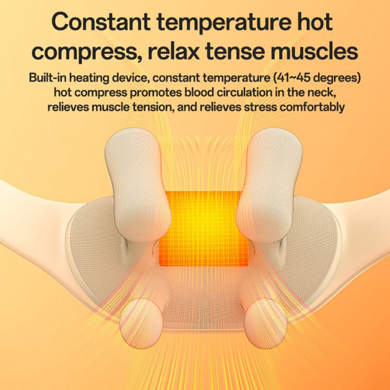 Aparat masaj pentru gat cu incalzire Yesido MG11, bej