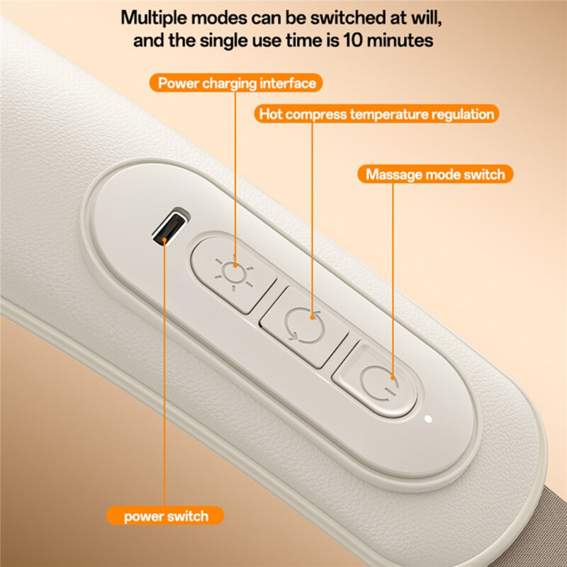 Aparat masaj pentru gat cu incalzire Yesido MG11, bej