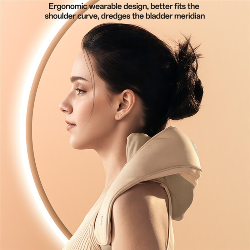 Aparat masaj pentru gat cu incalzire Yesido MG11, bej