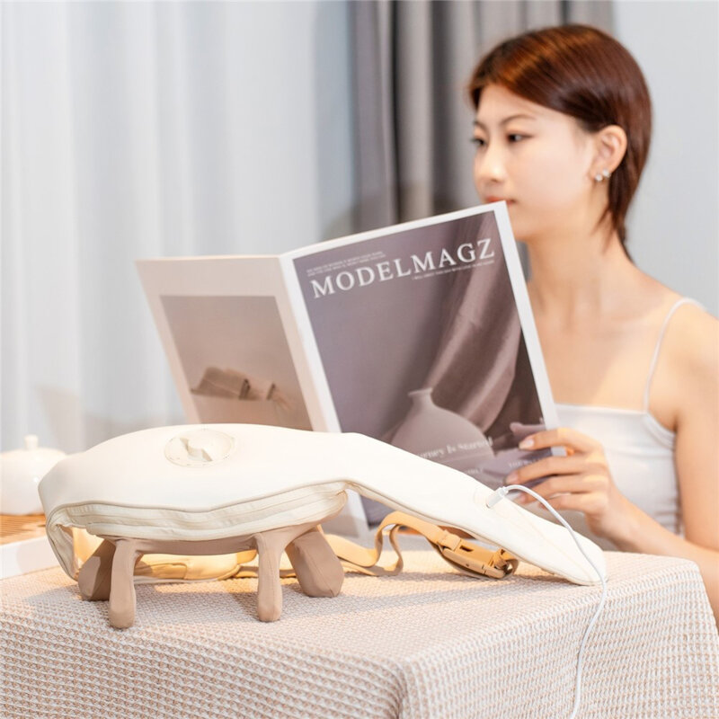 Aparat masaj pentru gat cu incalzire Yesido MG11, bej