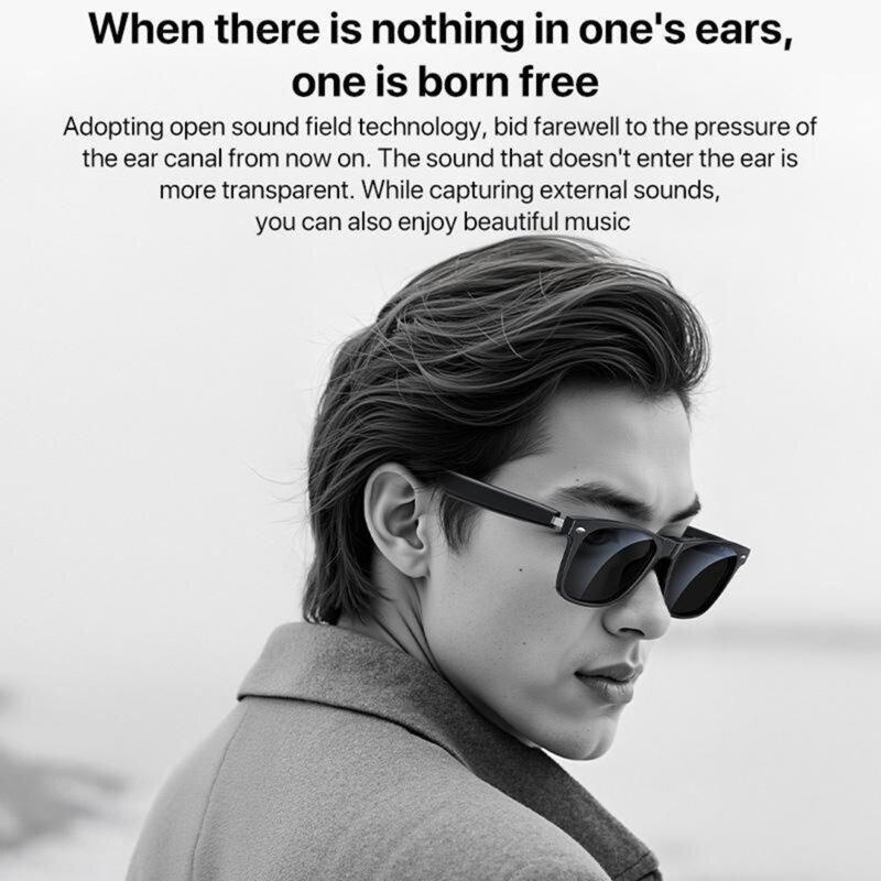 Ochelari smart cu difuzoare incorporate Yesido IO35, negru