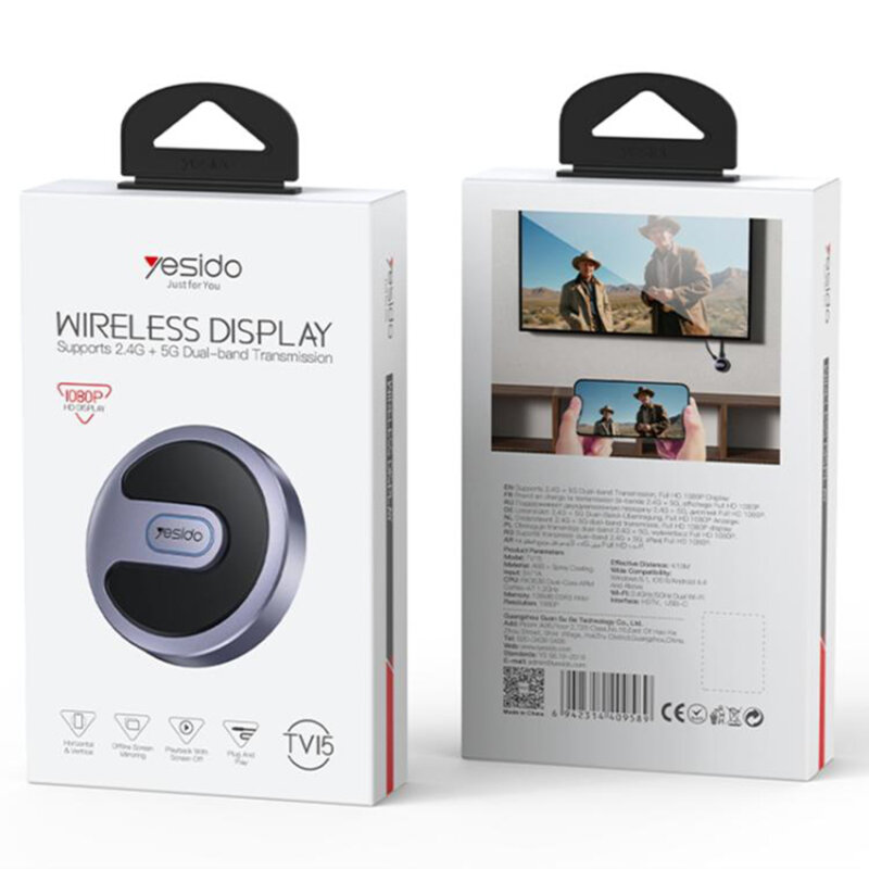 Adaptor oglindire ecran TV WiFi Yesido TV15, gri