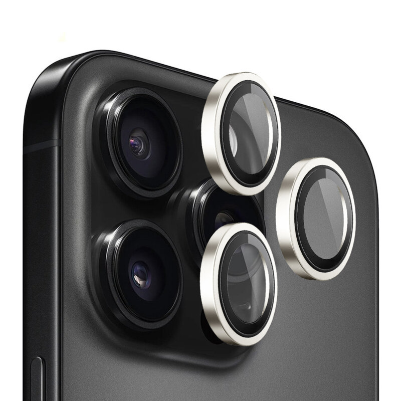 Folie iPhone 14 Pro Blueo Original Metal Frame Lens Protector, auriu