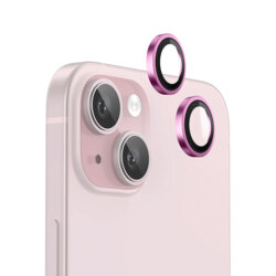 Folie iPhone 15 Plus Blueo Original Metal Frame Lens Protector, roz