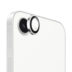 Folie iPhone 16e Blueo Original Metal Frame Lens Protector, argintiu