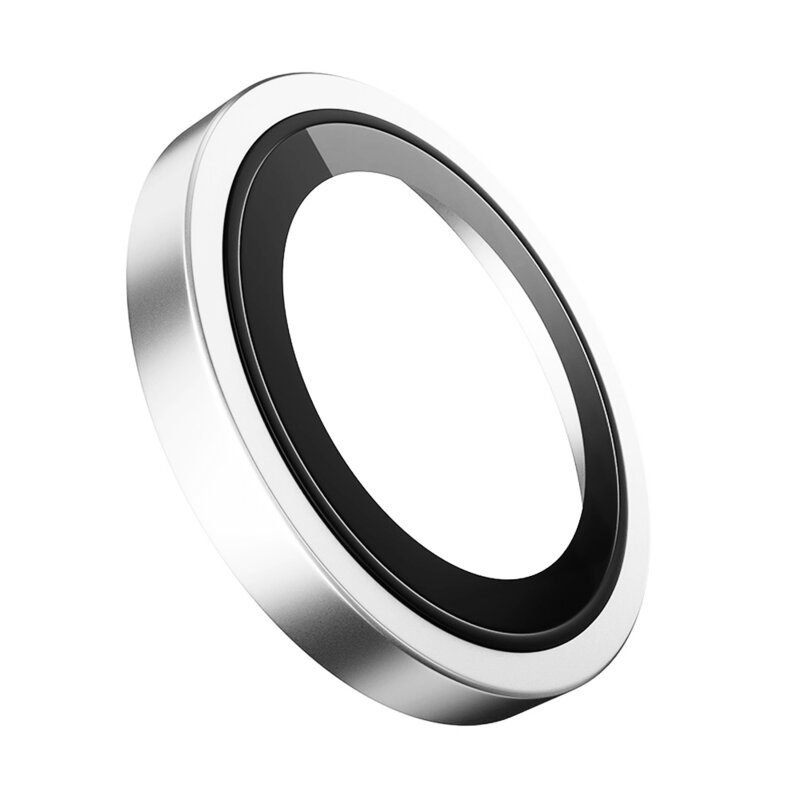 Folie iPhone 16e Blueo Original Metal Frame Lens Protector, argintiu
