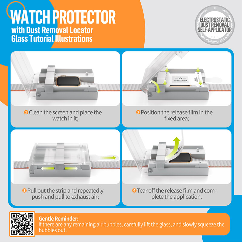 Folie Apple Watch 4 40mm cu aplicator Blueo High Molecule, negru