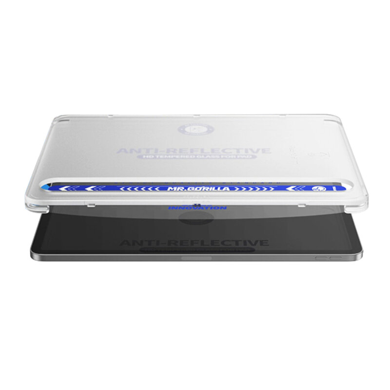 Folie iPad Air 5 (2022) cu aplicator Blueo Anti-Reflective HD Glass, transparenta