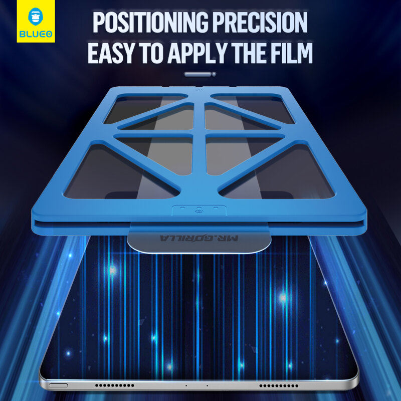 Folie iPad Air 5 (2022) cu aplicator Blueo HD Tempered Glass transparenta