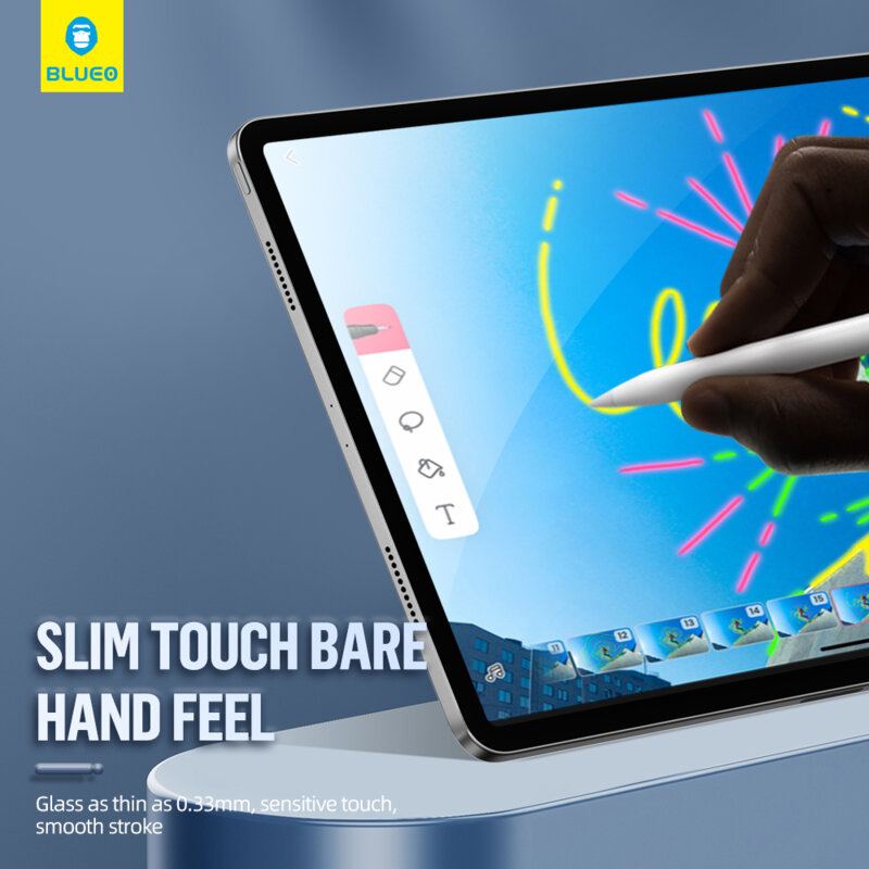 Folie iPad Pro 13 (2024) cu aplicator Blueo HD Tempered Glass transparenta