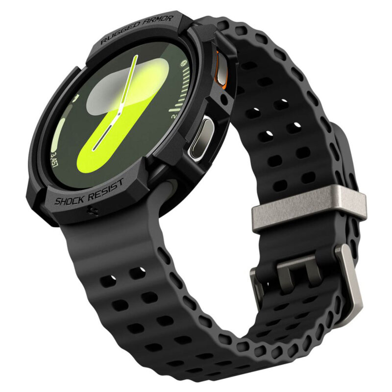 Husa Samsung Galaxy Watch8 40mm Spigen Rugged Armor, negru