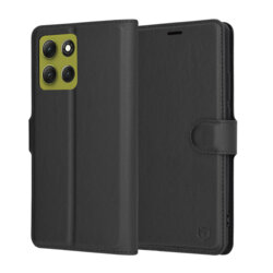 Husa Motorola Moto G86 Techsuit Leather Folio, negru