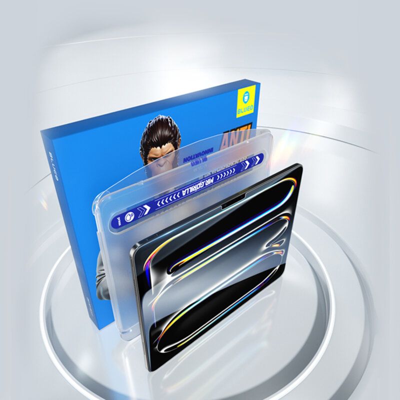 Folie iPad Pro 13 (2024) cu aplicator Blueo Anti-Reflective HD Glass, transparenta