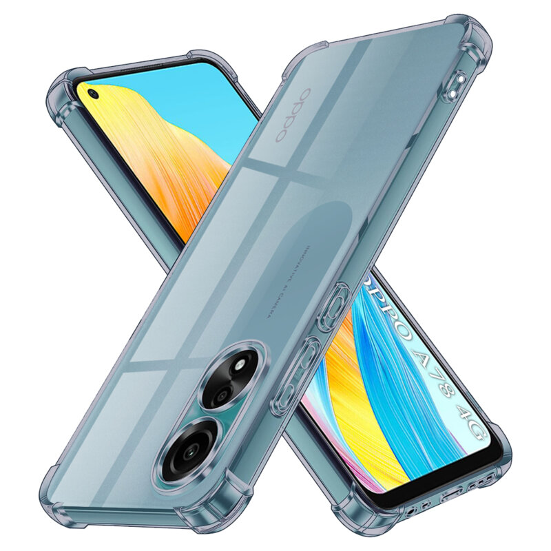 Husa Oppo A78 4G Techsuit Shockproof Clear Silicone, fumuriu