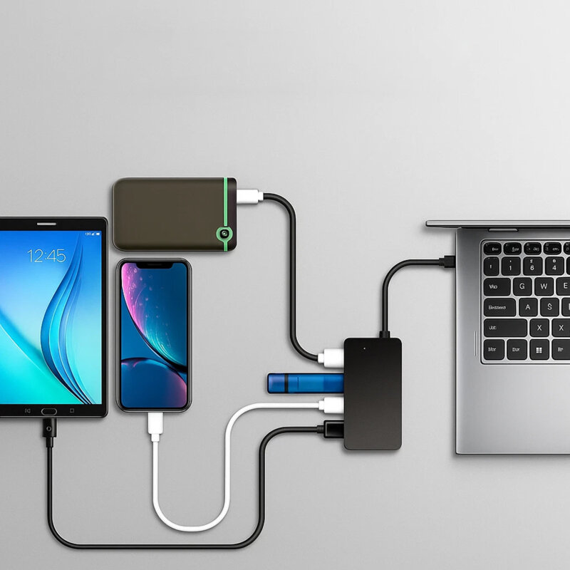 Hub USB-C la 4x USB 3.0 Techsuit QuantumNode H16
