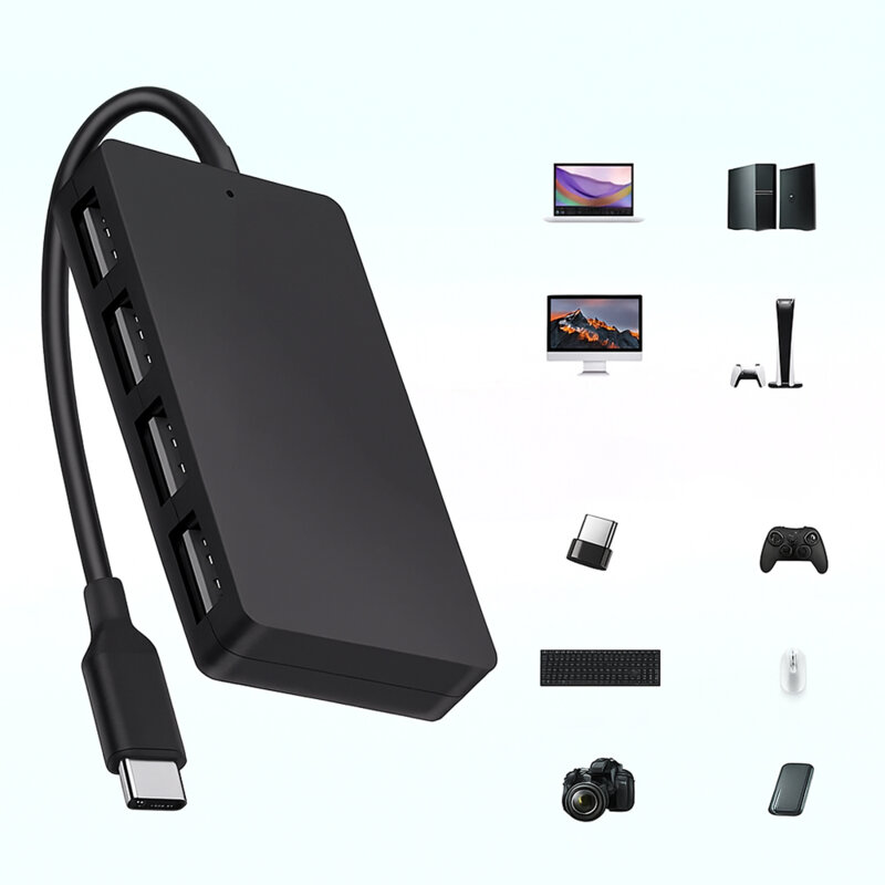 Hub USB-C la 4x USB 3.0 Techsuit QuantumNode H16