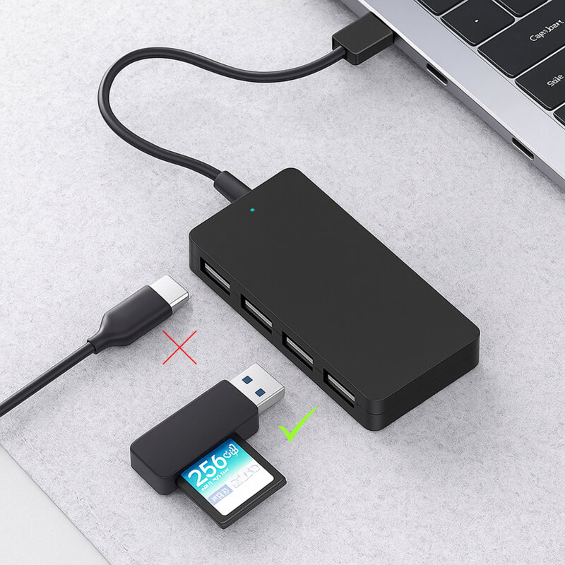 Hub USB-C la 4x USB 3.0 Techsuit QuantumNode H16