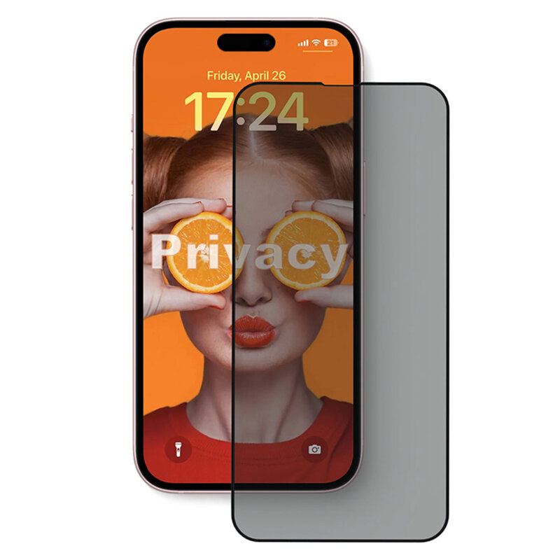 Folie sticla iPhone 15 Pro Max ANANK 2.5D Privacy Screen Protector, negru