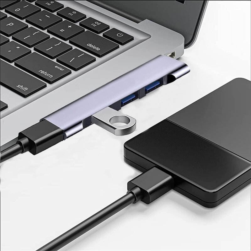 Hub USB-C la 3x USB 2.0, 1x USB 3.0 Techsuit ZenithDock H13