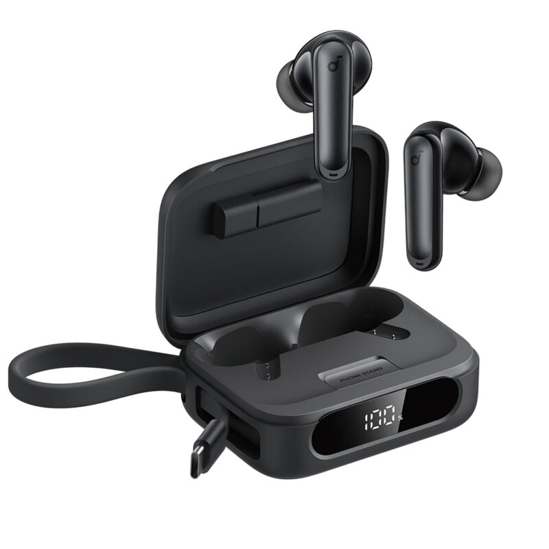 Casti wireless ANC, baterie externa Lightning Anker P41i, negru