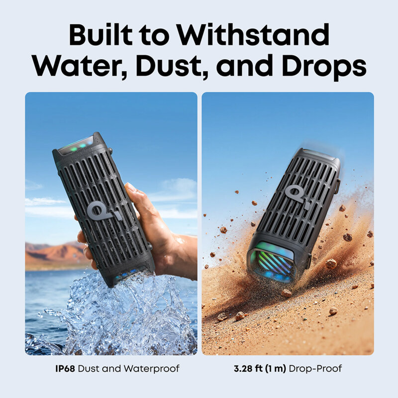 Boxa portabila Bluetooth 50W Anker Boom 3i, IP68, rugged, negru
