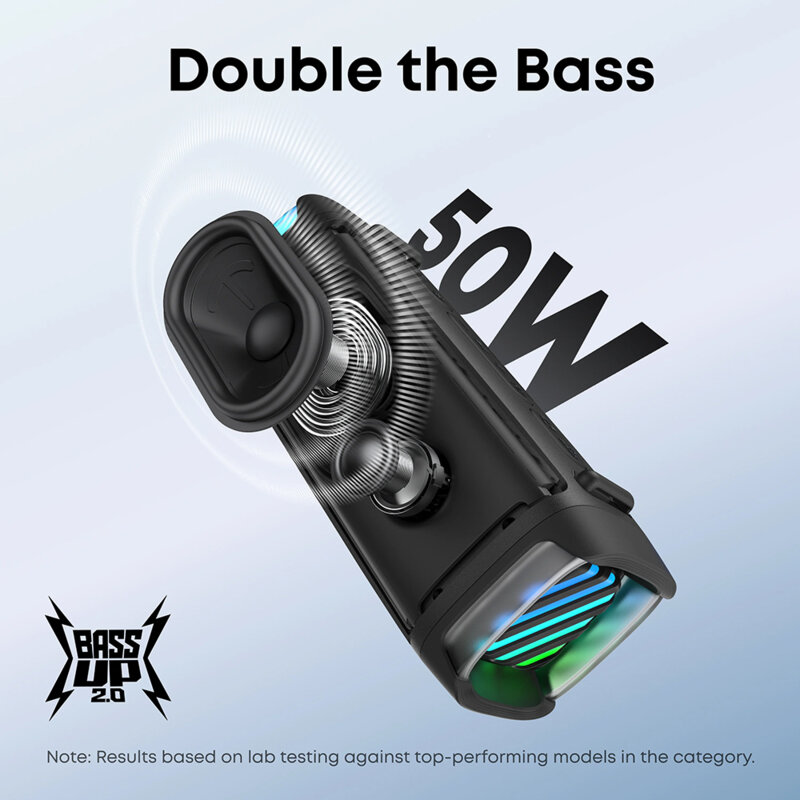 Boxa portabila Bluetooth 50W Anker Boom 3i, IP68, rugged, negru
