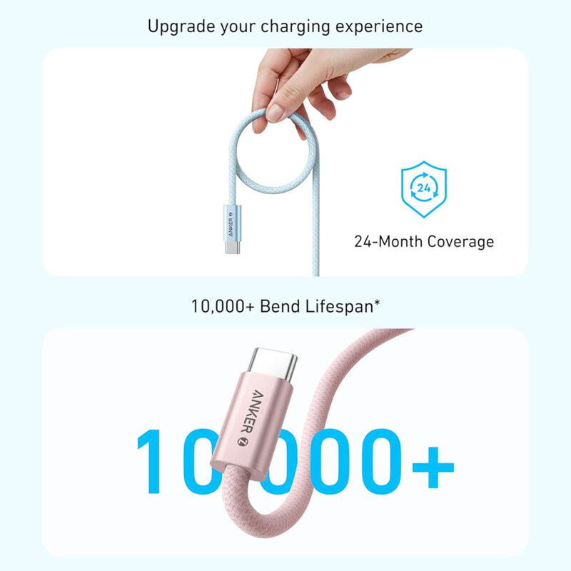 Cablu tip C Ultra Fast Charging 240W, 1m Anker Zolo, alb