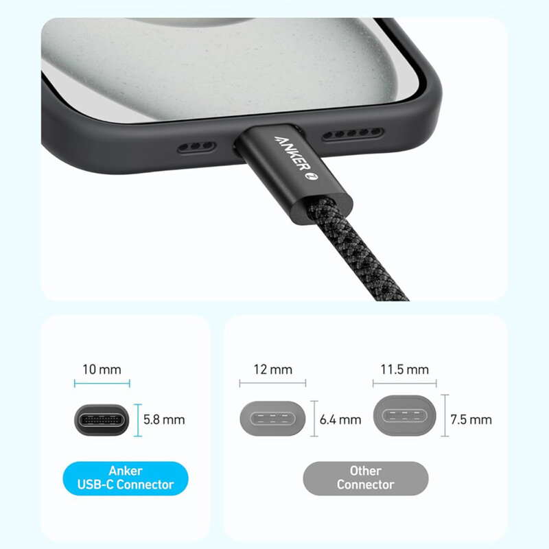 Cablu tip C Ultra Fast Charging 240W, 1m Anker Zolo, alb