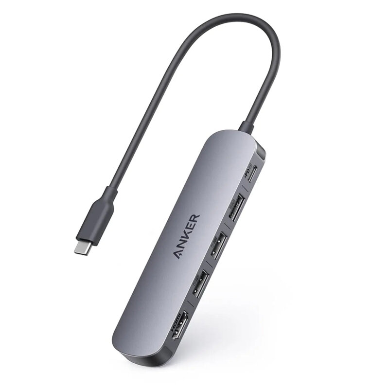 Docking station, hub Type-C 5in1, 5Gbps, 90W, 4K Anker, negru