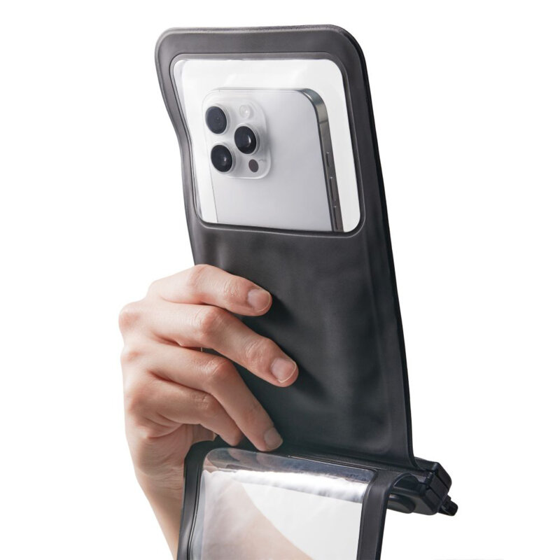 Husa impermeabila telefon IPX8, universala Spigen A603, negru