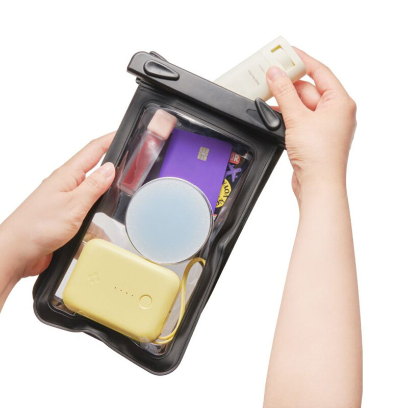 Husa impermeabila telefon IPX8, universala Spigen A603, negru