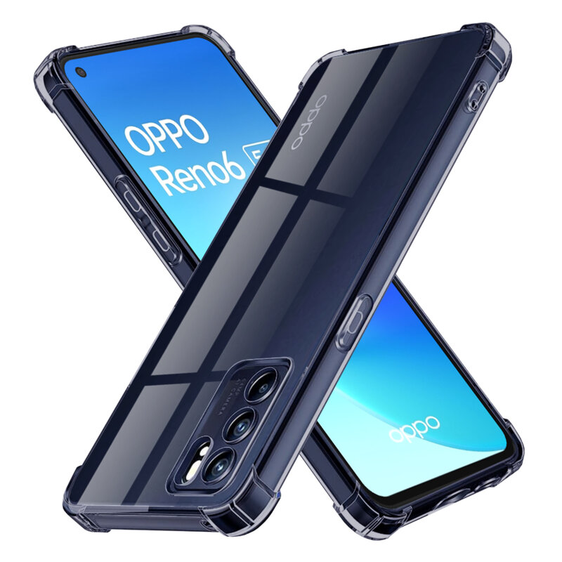 Husa Oppo Reno6 5G Techsuit Shockproof Clear Silicone, fumuriu