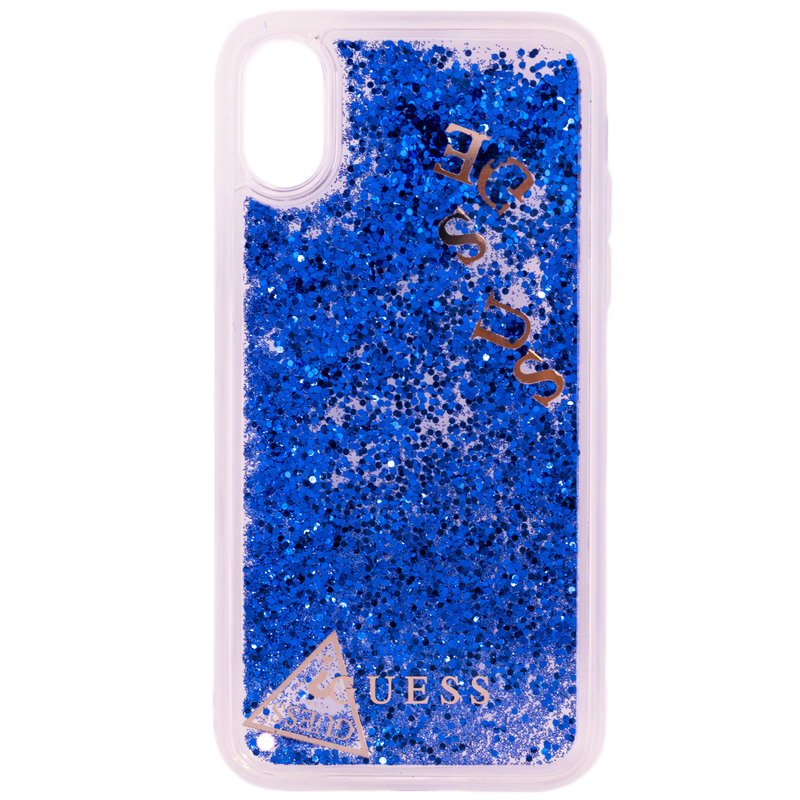 Bumper iPhone XS Guess Liquid Glitter- Blue GUHCPXGLUFLBL