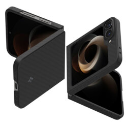 Husa Samsung Galaxy Z Flip7 FE Spigen Air Skin, negru aramid