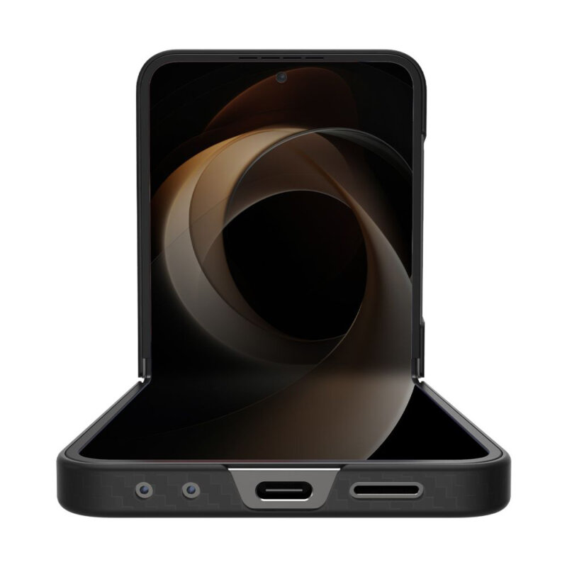 Husa Samsung Galaxy Z Flip7 FE Spigen Air Skin, negru aramid