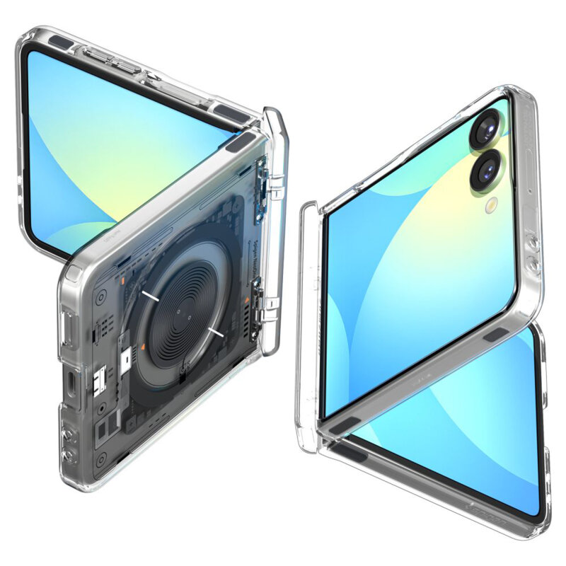Husa Samsung Galaxy Z Flip7 Spigen Ultra Hybrid Pro MagSafe, negru/transparenta