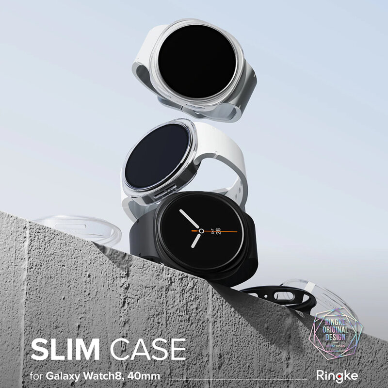 [Pachet 2x] Husa Samsung Galaxy Watch8 40mm Ringke Slim, clear/mata