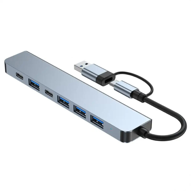Hub USB, Type-C la USB 3.0, 4x USB 2.0, 2x Type-C Techsuit H6