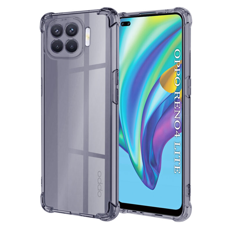 Husa Oppo Reno4 Lite Techsuit Shockproof Clear Silicone, fumuriu