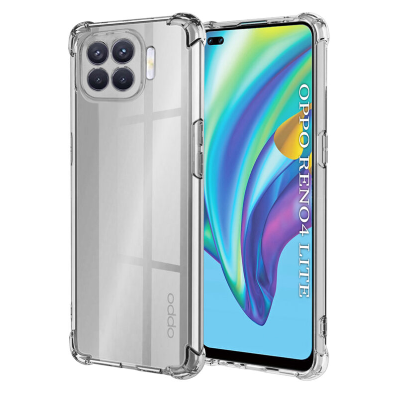 Husa Oppo Reno4 Lite Techsuit Shockproof Clear Silicone, transparenta