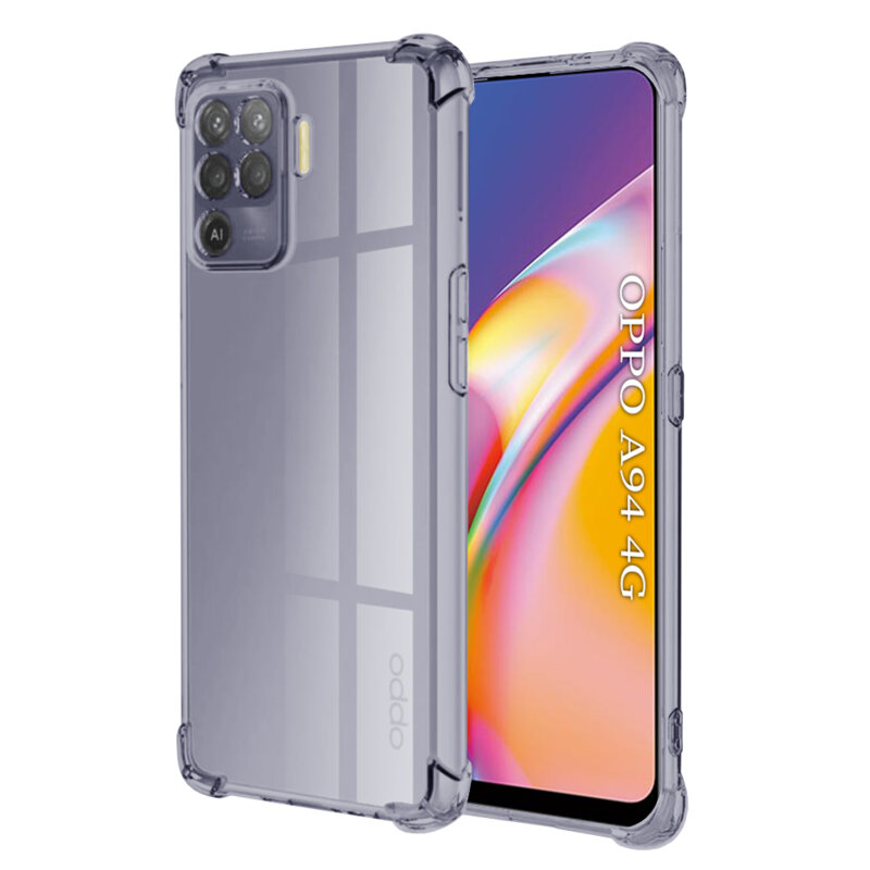 Husa Oppo A94 4G Techsuit Shockproof Clear Silicone, fumuriu