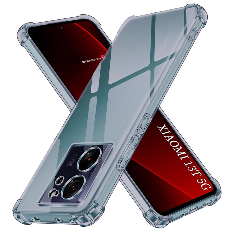 Husa Xiaomi 13T Techsuit Shockproof Clear Silicone, fumuriu